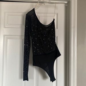 Windsor Sequin Mesh One Shoulder Bodysuit
